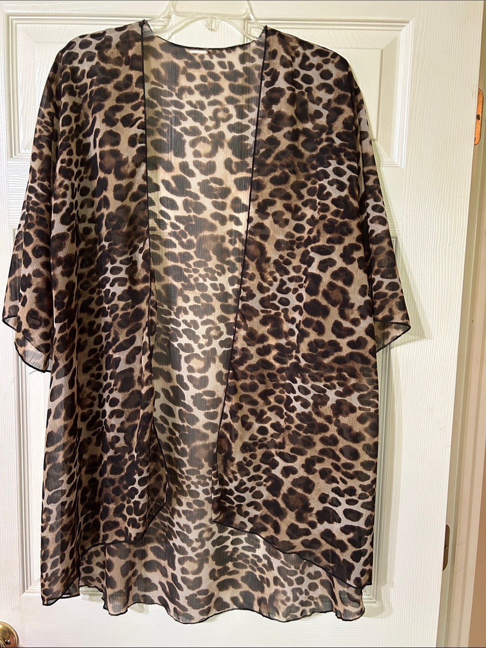 Leopard Print Sheer Kimono
